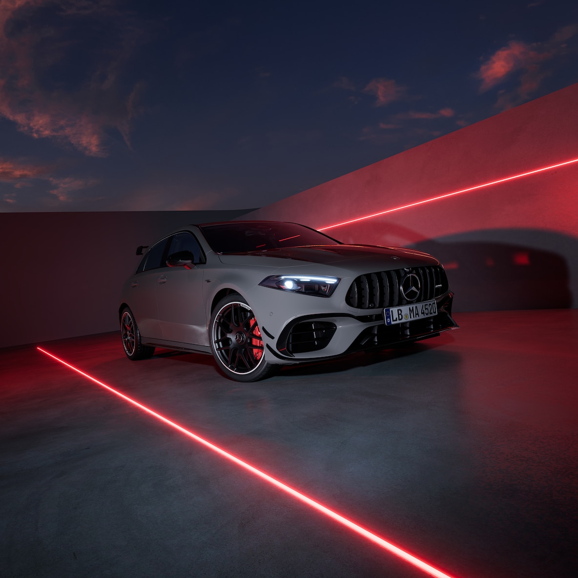 The Mercedes-AMG A-Class with AMG Design Plus Package.