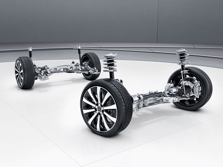 The comfort suspension of the Mercedes-Benz GLB.