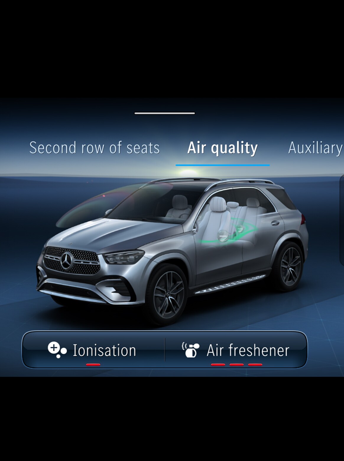 An illustration of ENERGIZING AIR CONTROL in the Mercedes-Benz GLE.