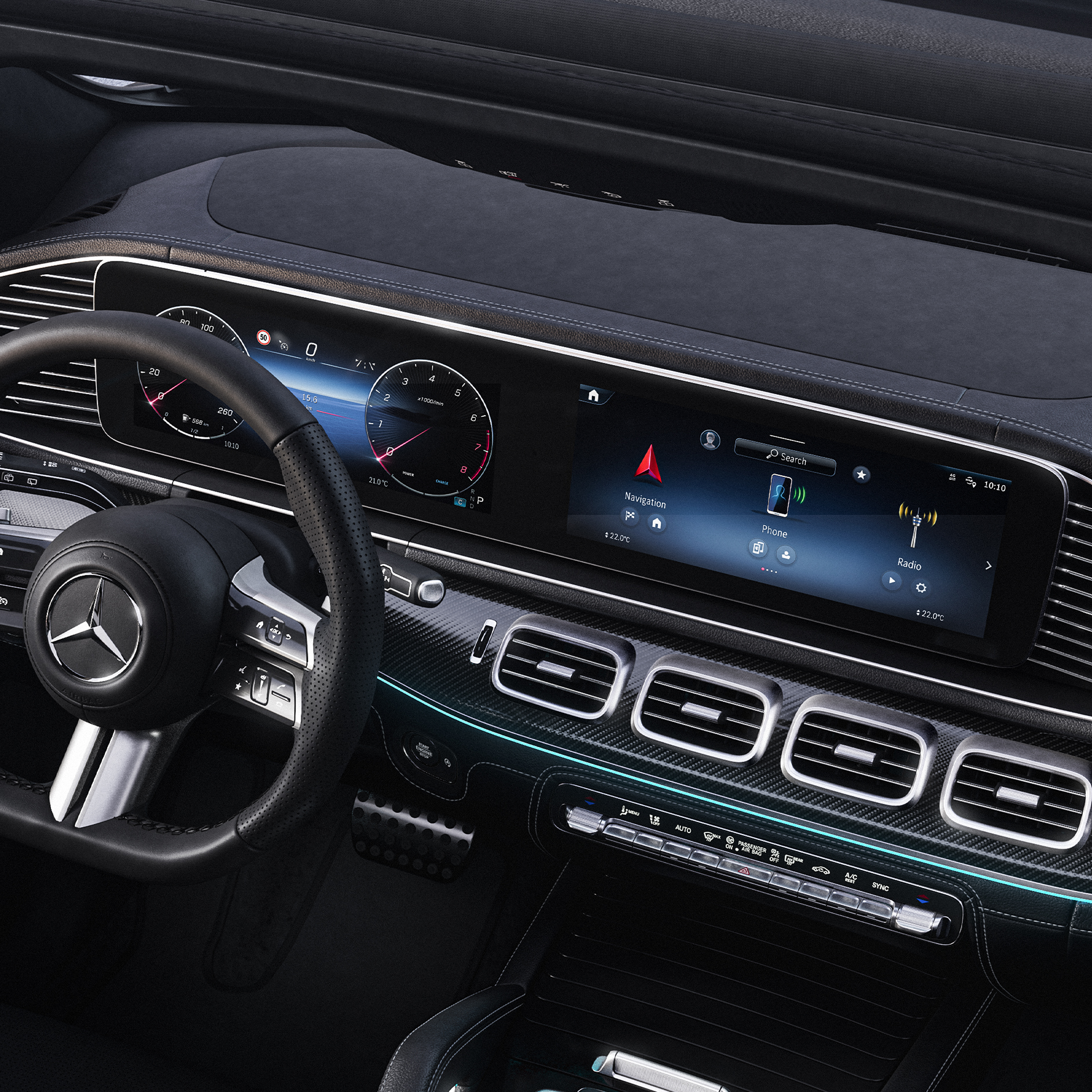 MBUX augmented reality | GLE | Mercedes-Benz The MBUX augmented reality for navigation in the interior of the Mercedes-Benz GLE.