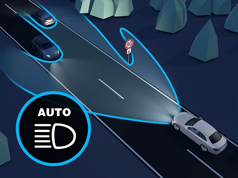 Operating principle of Adaptive Highbeam Assist Plus in the Mercedes-Maybach GLS.