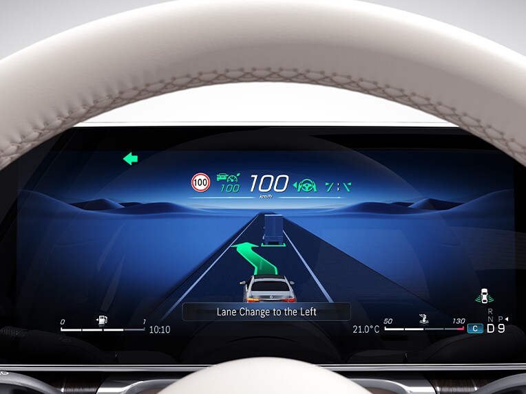 The driver display of the Mercedes-Benz S-Class Limousine.