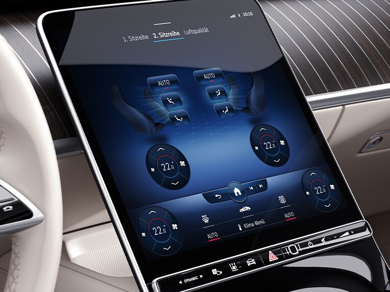 The Mercedes-Benz S-Class Limousine with THERMOTRONIC automatic climate control in the rear.