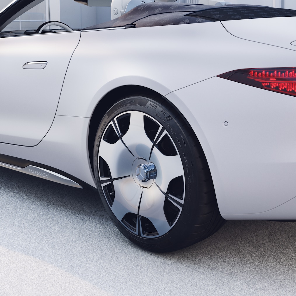 Side view of the left rear wheel in the 5-hole design.