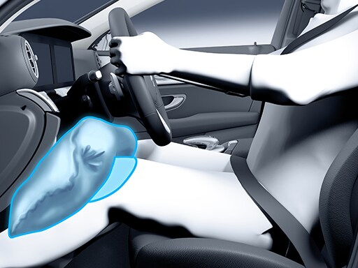 Illustration showing the sidebags in the rear of the Mercedes-Benz GLB.