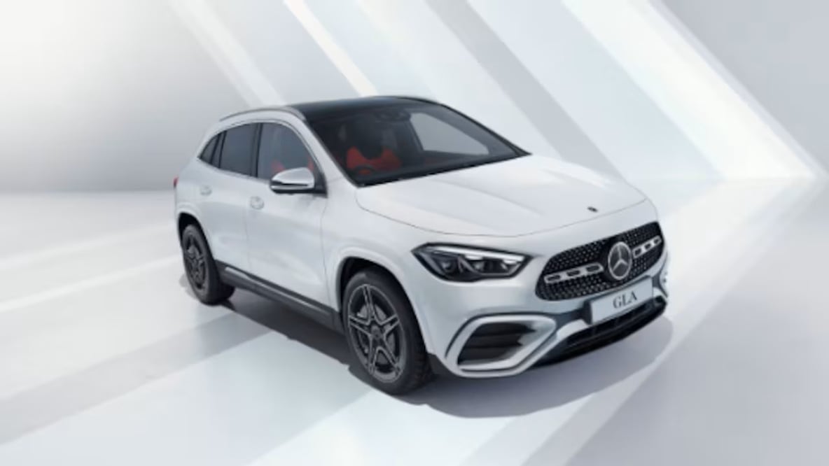 Front side view of the Mercedes-Benz GLA.