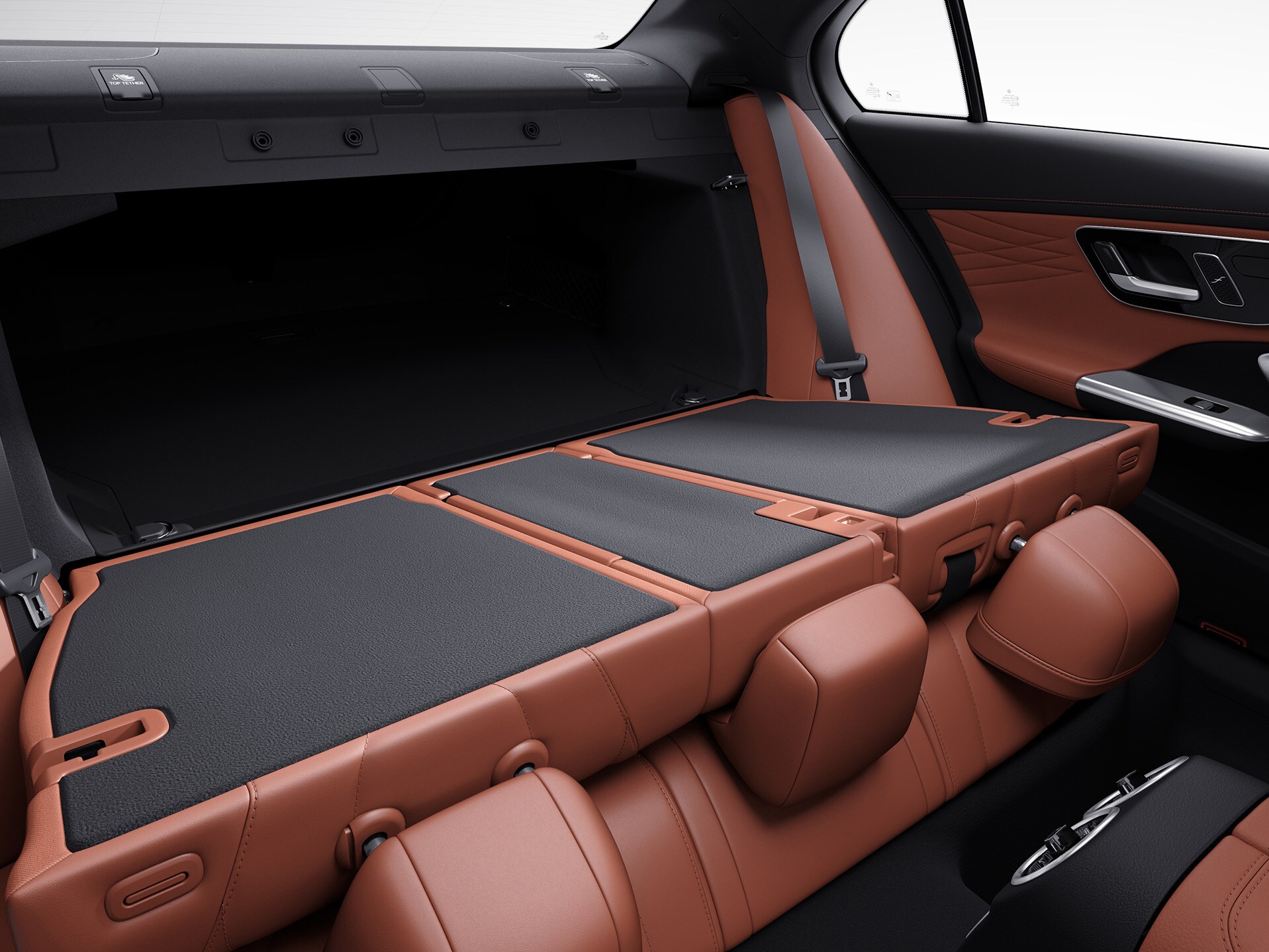 Folding rear seat backrests
