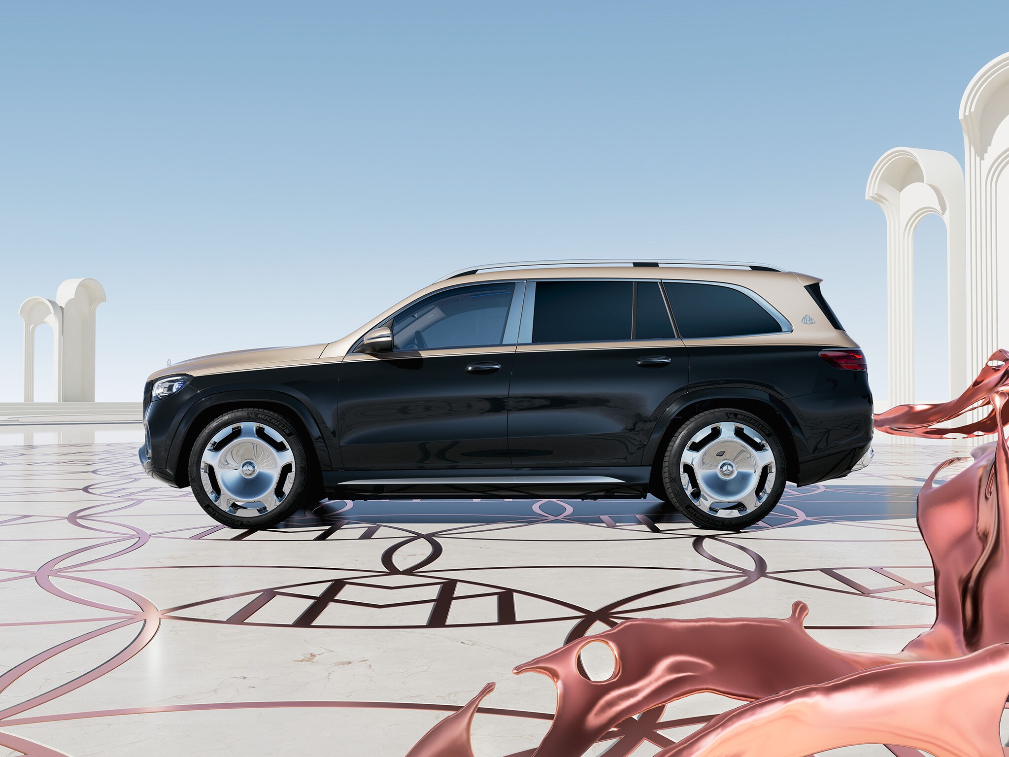 Mercedes-Maybach on a chessboard